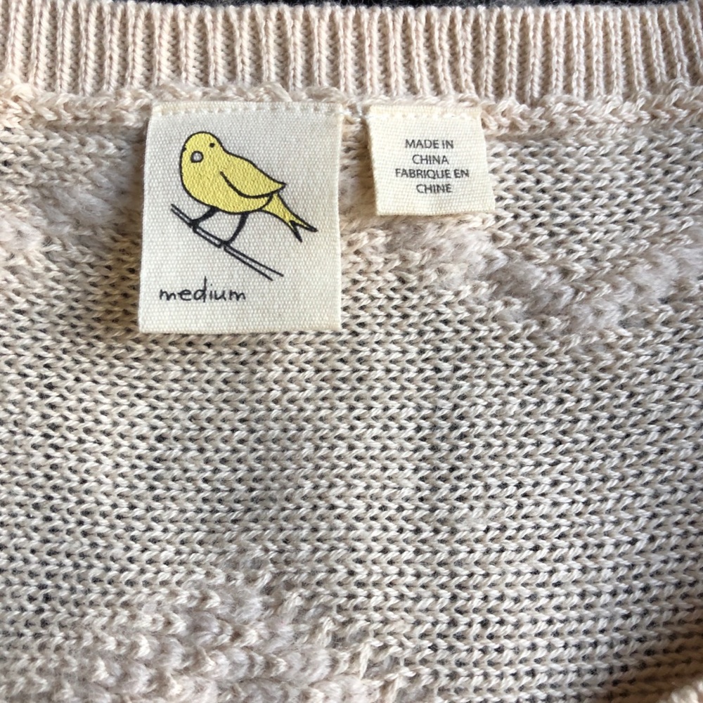 Anthropologie cream fringe sweater top medium - Picture 3 of 3